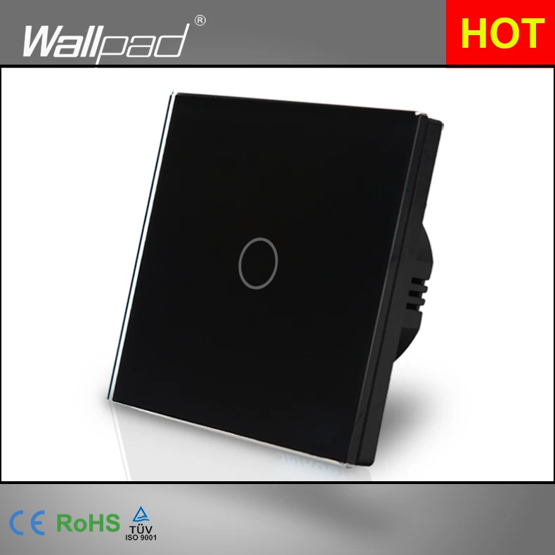 Wallpad Crystal Glass Panel EU Touch Screen Wall Light Switch 1 gang 1 way 110~250V Black for LED lamp Free Shipping Wallpad Crystal Glass Panel EU Touch Screen Wall Light Switch 1 gang 1 way 110~250V Black for LED lamp Free Shipping