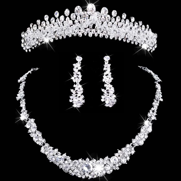 Colar e Conjunto Coroa de Flores Acessórios de Casamento Joia Nupcial Tiara