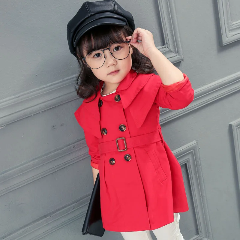 Детская одежда для девочек пылевое пальто весенне-осенняя одежда, пальто длинное детское новое пальто