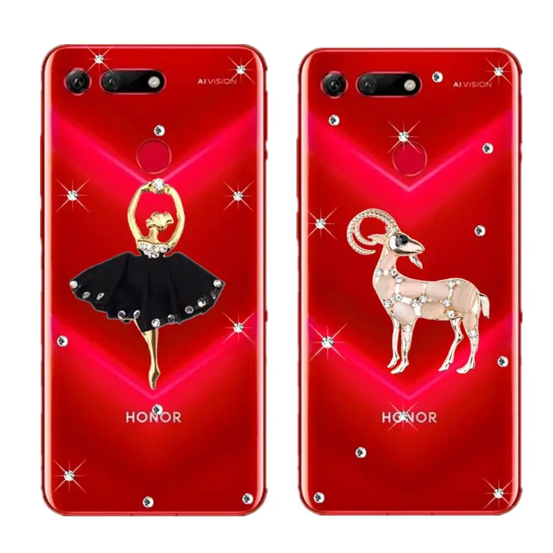 

Luxury Bling Rhinestone Case for Huawei Honor View 20 Case for honor V20 v20 Glitter Phone Shell for view20 Cover