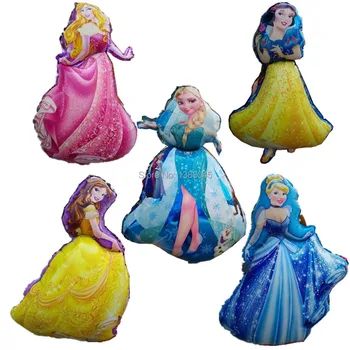 

5pcs/lot Big Size Princess Cinderlla Belle Elsa Foil Balloons Snow White Birthday Party Decoration Kids Classic Inflatable Toys