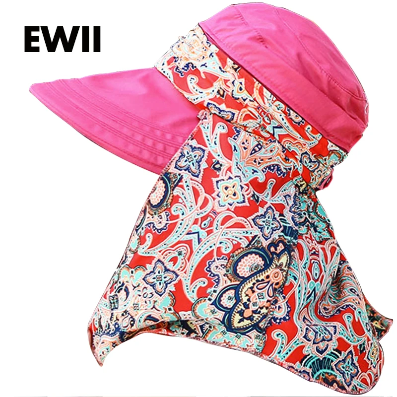 

Sombrero Del Sol Fashion Face Protection Sun HatsSummer cap For Women Foldable AntiUV Wide Big Brim Adjustable Women Hat Summer