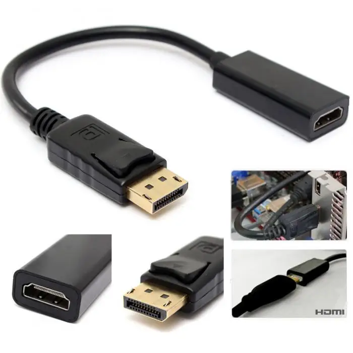 Дисплей порт мужской DP к HDMI Женский адаптер 1080 p M/F HD Дисплей порт кабель для Apple iMac DOM668