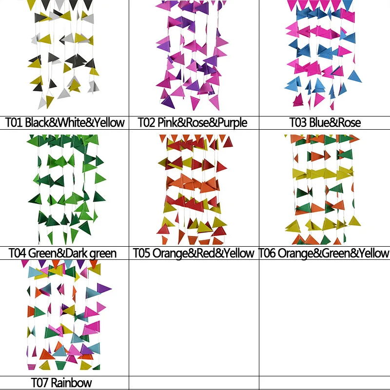 4 метровая гирлянда с радужным бумажным флагом, висячая гирлянда, декор для рукоделия, баннеры для детского душа, свадебные украшения, вечерние принадлежности