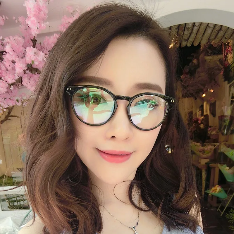 

B Women's Fresh Round Frame Clear Lens Glasses fashion retro vintage plastic frame round clear lens glasses frames for Unisex