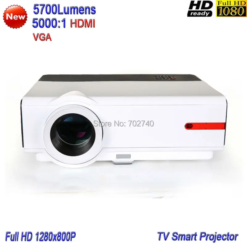 2017 Новый Проектор Для Домашнего Кинотеатра Full HD 1080 P 5700 люмен Большой экран