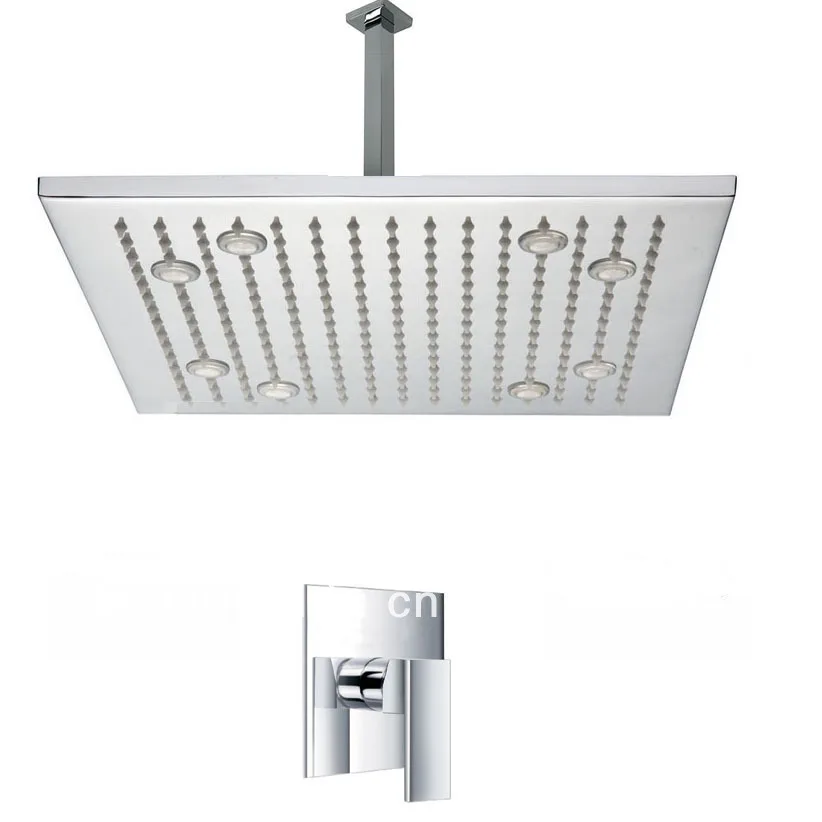 led rain shower sets,16 inches rain shower kits,led shower lightin