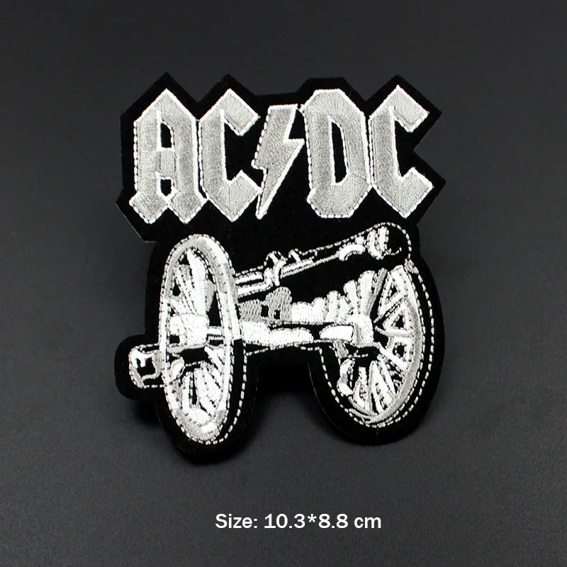 Черные значки ACDC панк Рок вышитая музыкальная группа Железный патч для одежды наклейки швейная аппликация для джинсов куртки - Цвет: 1 Pcs