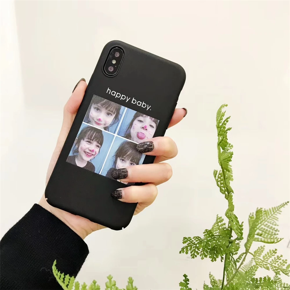 Модные Happy Baby телефон чехлы для iPhone 7 Чехол Жесткий Matte симпатичная девушка чехол