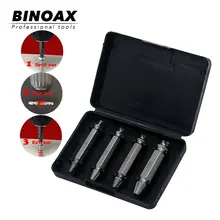 4Pcs Screw Extractor Drill Bits Guide Set Broken Damaged Bolt Remover Double Ended Damaged Screw Extractor 1# 2# 3# 4# 5pcs screw extractor drill bits guide set broken damaged screw remover double ended stripped screw extractor set h s s 4341