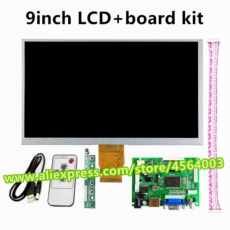 

9"inch 1024*600 HD display screen TFT LCD monitor driver control board HDMI/VGA/AV Controller keyboard for Raspberry Pi