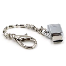 Micro USB Женский Тип C Мужской адаптер конвертер портативный металлический мини USB-C OTG адаптер с брелоком#5