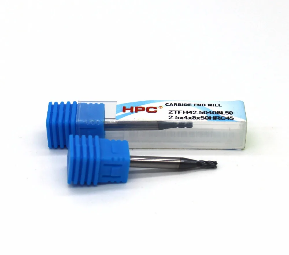 

router bit 2.5*4*8*50 of 4 flutes HRC 45 square flatted mill cutter tungsten carbide end mills CNC machine milling tools