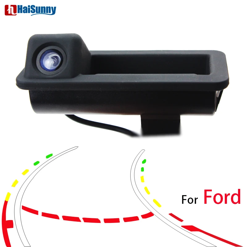 

HaiSunny Trajectory HD Car Trunk Handle Reverse Parking Camera for Ford Focus 2C 2010 2011 Mondeo 2010 2011 2012 Fiesta S-Max
