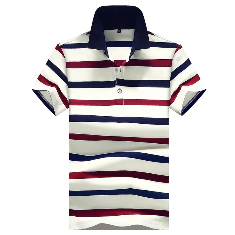 Мужские в полоску Camisa Поло рубашка короткий рукав Фирменная новинка футболка