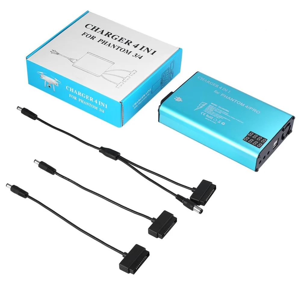 

4 in 1 Rapid Battery Charger for DJI Phantom 4/PRO Battery and Remote Controller Over-voltage Over-current Protection Safe