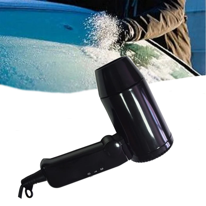 Foldable Car Hair Dryer 12V Portable Hot Cold Travel Hairdressing Car Styling Electric Blower Camp Hair Dryer Window Defroster  (5)