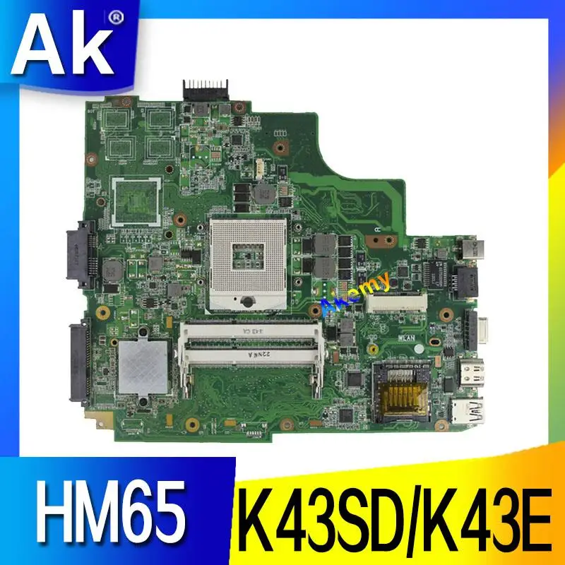 AK K43SD/K43E محمول اللوحة الأم ل ASUS K43E K43SD A43E P43E اختبار اللوحة الأصلية HM65