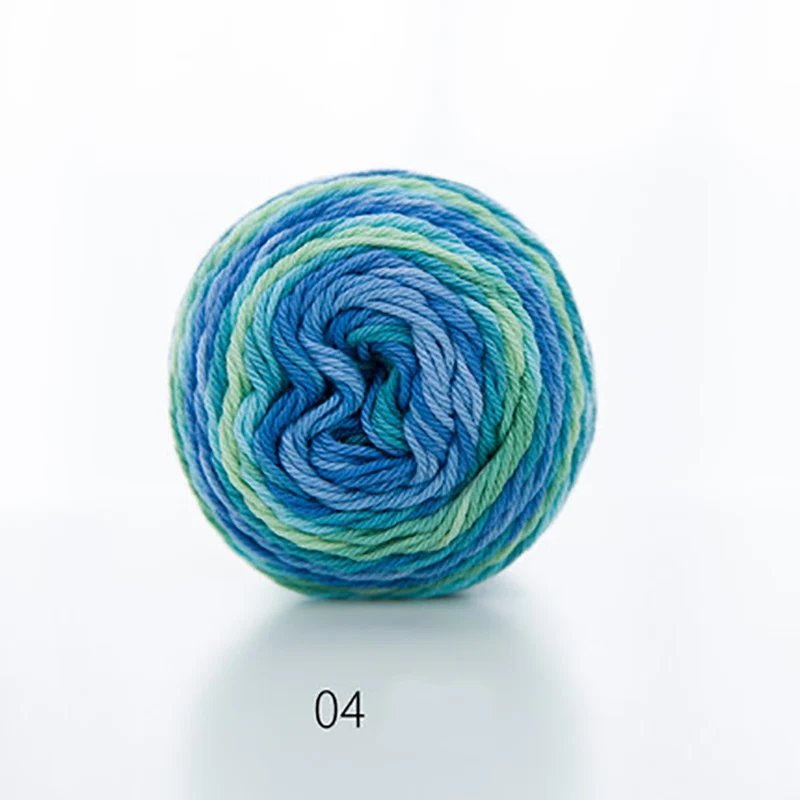 50 г/мяч камвольная секция окрашенная разноцветная хлопковая пряжа хлопок для DIY ручная вязка крючком свитер нить QW084 - Цвет: N04