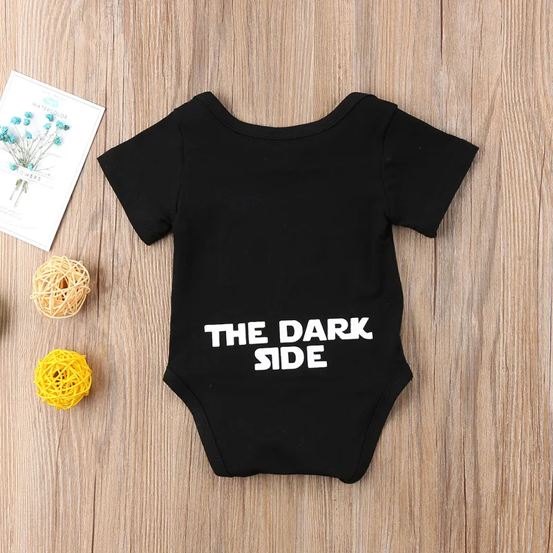 Хлопковый комбинезон с короткими рукавами и принтом «Звездные войны» для новорожденных мальчиков и девочек, комбинезон, комплекты одежды для детей 0-18 месяцев