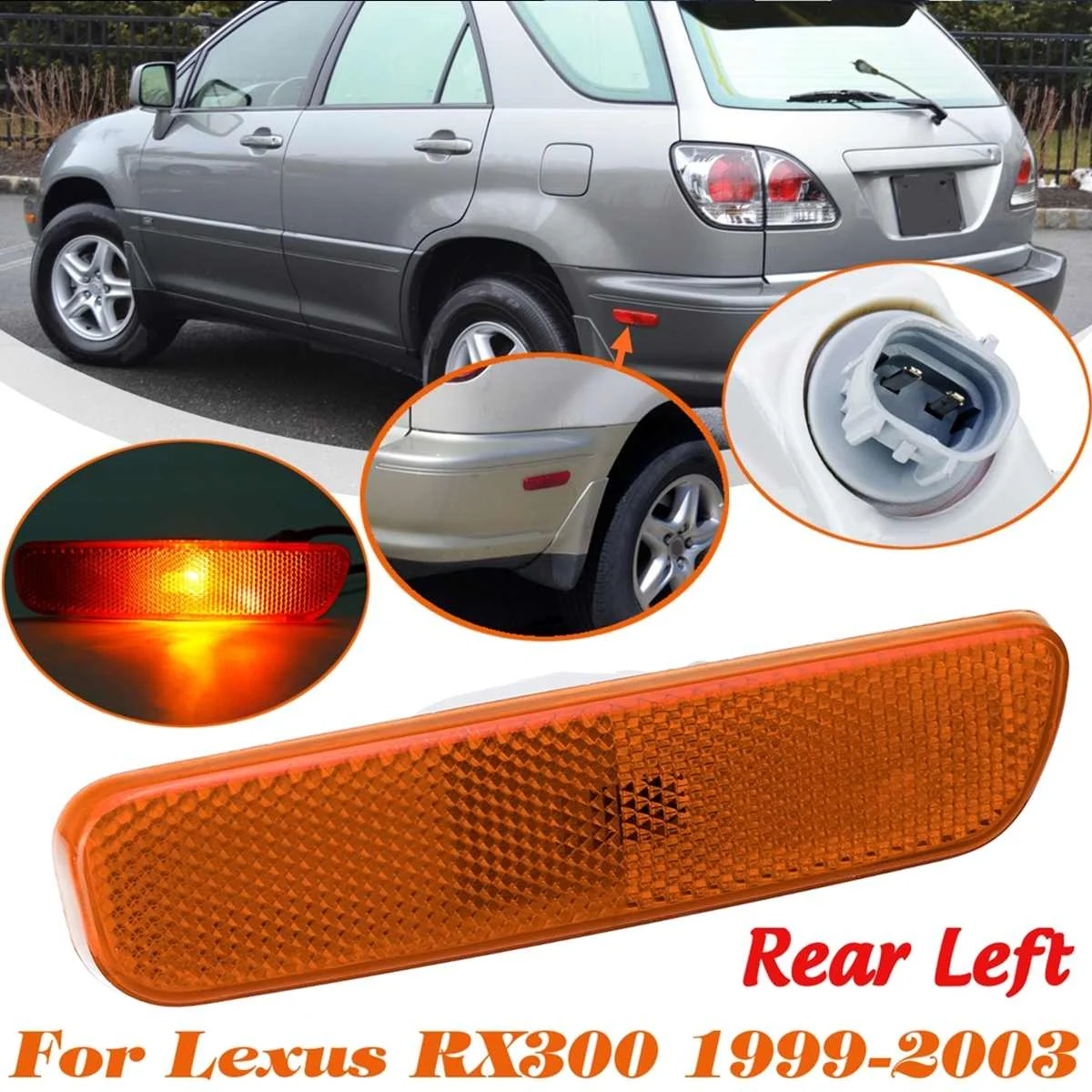 Для Lexus RX300 1999 2000 2001 02 2003 81760-48010 задний левый правый боковой бампер поворот маркер сигнала светильник лампа желтый красный - Испускаемый цвет: Left Side Yellow