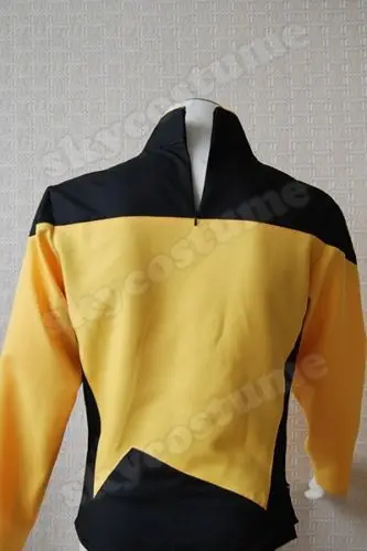 Star TNG The Next Generation Trek Uniform Cosplay Costume Red Blue Yellow Shirt For Men Size XS-XXXL