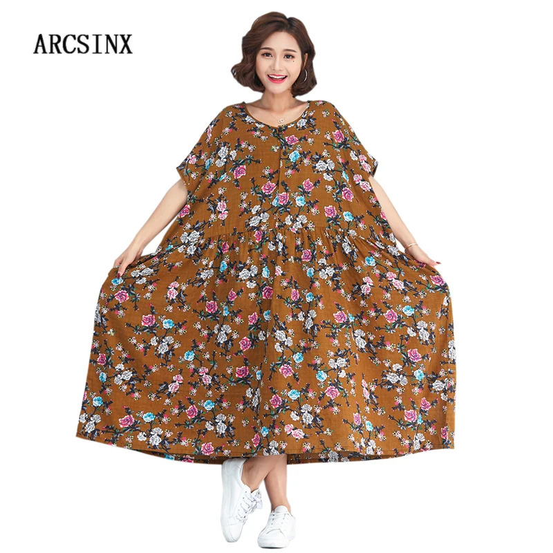 

ARCSINX Mori Girl Women's Dress Plus Size 10XL 9XL 8XL 7XL 6XL 5XL Cotton Casual Summer Dress Women Janpanese Dresses For Women