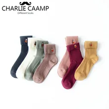 Новые модные Для женщин хлопковые носки с героями мультфильмов, Комплект детских носок двойной вязки с вышивкой в Вертикальную Полоску с узором в виде совы женские тренд Harajuku искусство носки L125