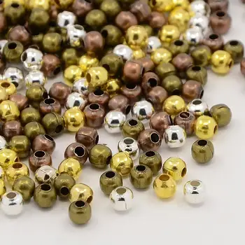 

Mixed Iron Round Spacer Beads, 4mm, Hole: 1.5mm; about 2000pcs/200g