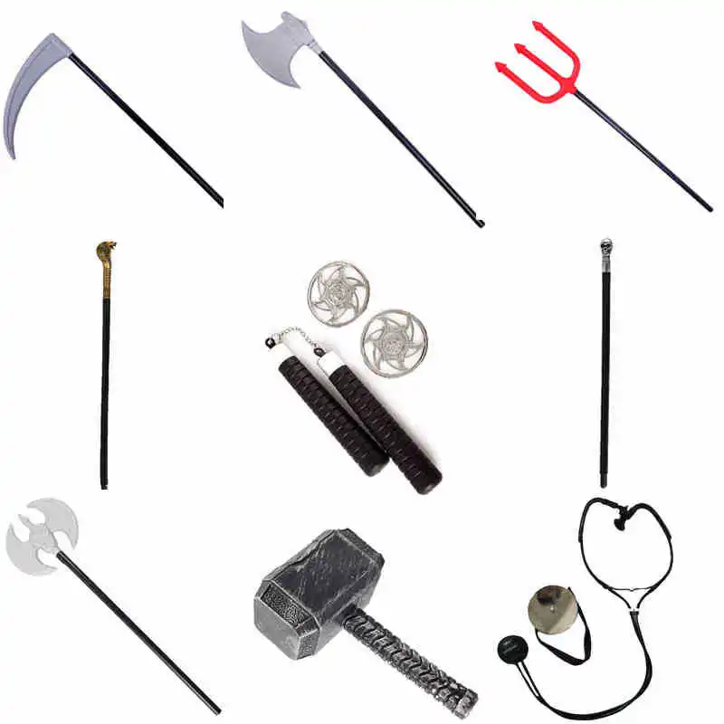 

Simulation Weapon Anime Cosplay for Axe Demon Red Fork Reaper Scythe Pirate Knife Vestidos Costumes Adult in Halloween Carnival