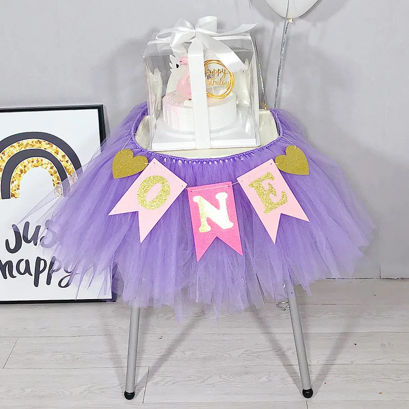 Kuchang 100cm DIY Customized Tulle Tutu Table Skirt Tableware Wedding Party Birthday Baby Shower Decor For Home New Year