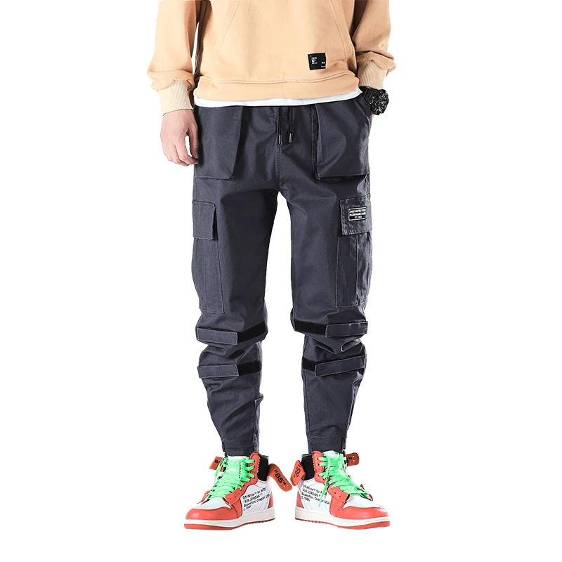 

2019 Pockets Cargo Pants Men Color Patchwork Casual Jogger Fashion Tactical Trousers Tide Harajuku Streetwear