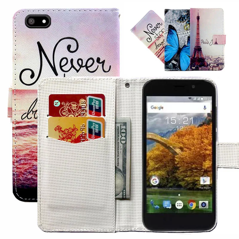 

Fashion 11 Colors Cartoon Painting PU Leather Magnetic clasp Wallet Cover For Fly Nimbus 17 (FS527) Case