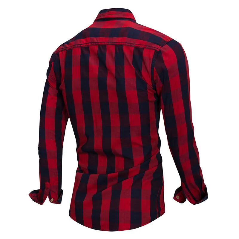 2018 New Arrival Men's Long Sleeve Plaid Shirt Fashion Brand Cotton Casual Patchwork Dress Shirt Social Business Checked Shirts Tops  (11)