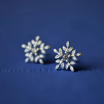 

Trendy Korean 925 Sterling Silver Snow Earrings For Women Wedding Bridal Earrings Pendientes Brincos Fashion Jewelry Gift