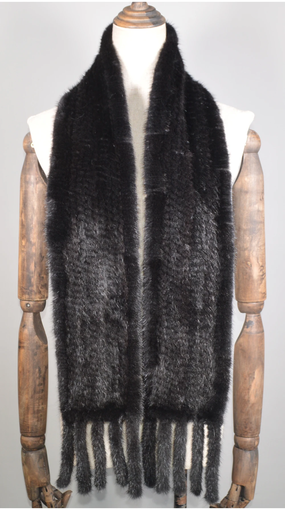 Long Style Women Real Mink Fur Scarf Genuine Real Mink Fur Scarfs Luxury Warm Soft Quality Knitted Real Mink Fur Shawl Scarves