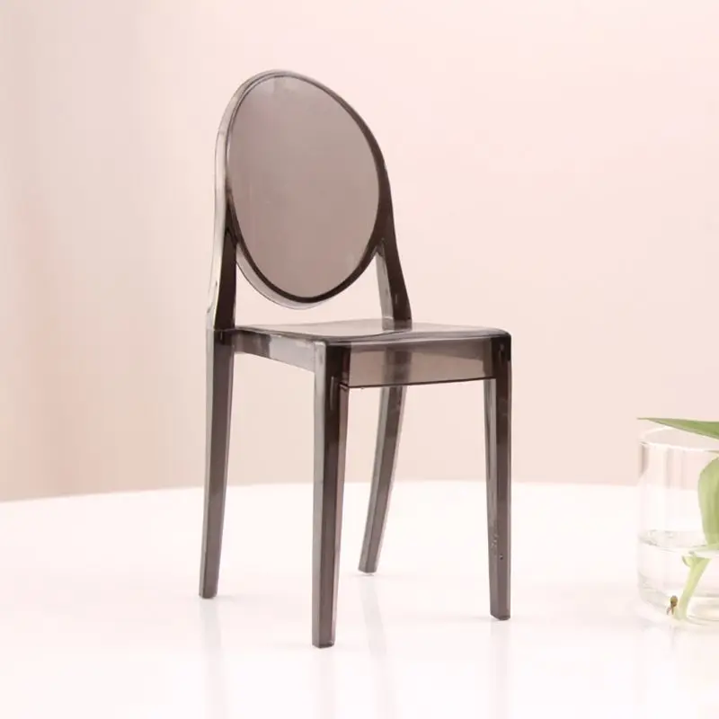 1:6 Dollhouse Miniature Mini Clear Plastic Chair Furniture Collection Gift Toy