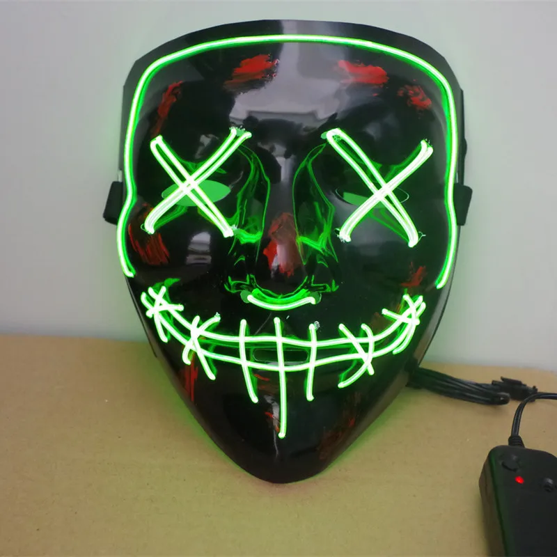 

Halloween Horror Glowing Line Mask EL Line Mask Flashing Party Ball Novelty Glowing Line Mask PVC