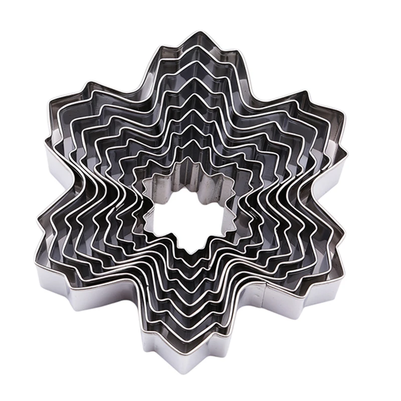 

3D Christmas Cookie Cutters Stainless Steel Cake Cookie Mold Fondant Cutter DIY Baking Tools Christmas Snowflake Cutters Mold