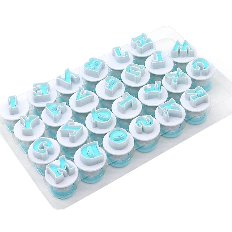 de Fondant superiores y minúsculos, cortador de galletas de plástico con letras, alfabeto para hornear, herramientas de decoración de pasteles, 26 Uds.|Moldes para pasteles| - AliExpress