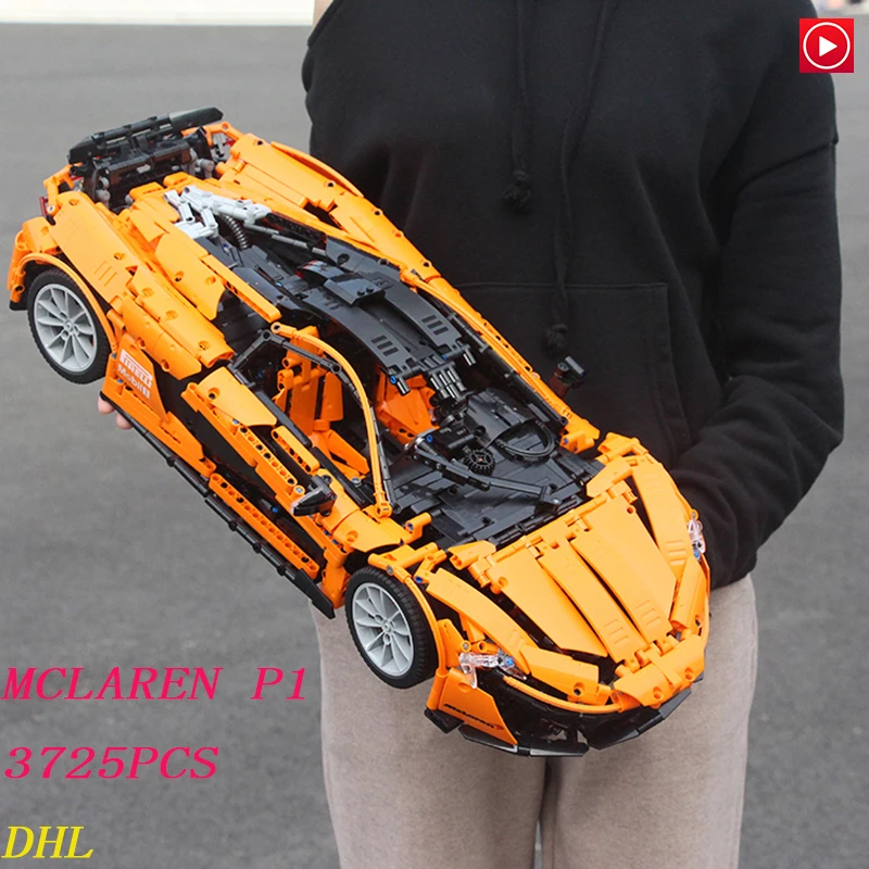 

In Stock Lepin 20087 Technic the MOC-16915 P1 Orange Super Racing Car McLareninglys Building Blocks Hypercar Set Children Toys