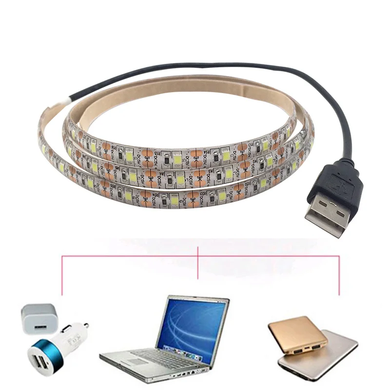 5V USB power RGB 2835 3528 Светодиодная лента светильник SMD HD tv Настольный ПК экран подсветка