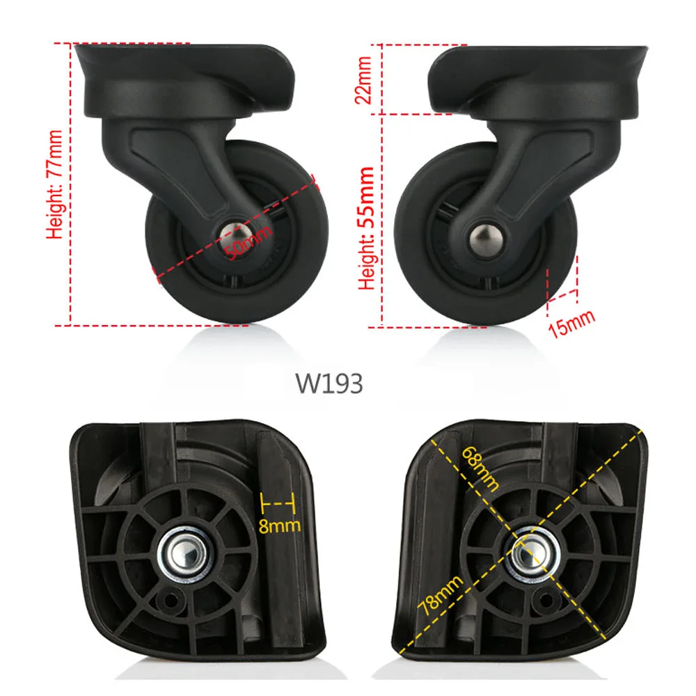 

Replacement Trolley Luggages Travel Bag 360 Spinner Luggage Wheels Travel Luggage Wheels for Suitcases W193