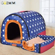 New Warm Dog House Comfortable Print Stars Kennel Mat For Pet Puppy Top Quality Foldable Cat Sleeping Bed cama para cachorro