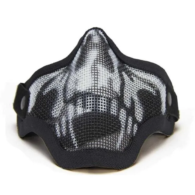 Тактический Airsoft Пейнтбол Металлическая Сетка Mesh Защитный Маски для век CS маска для взрослых Хэллоуин Череп Призрак половина Уход за кожей лица маска