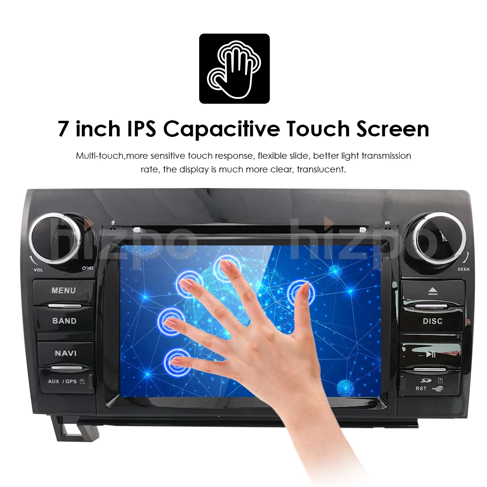 Excellent 7 Inch 2 Din HD 1024x600 Quad Core Android 8.1 Car DVD GPS For Toyota Tundra Sequoia 2008-2013 Stereo Radio 4G WiFi OBD DVR DAB+ 15