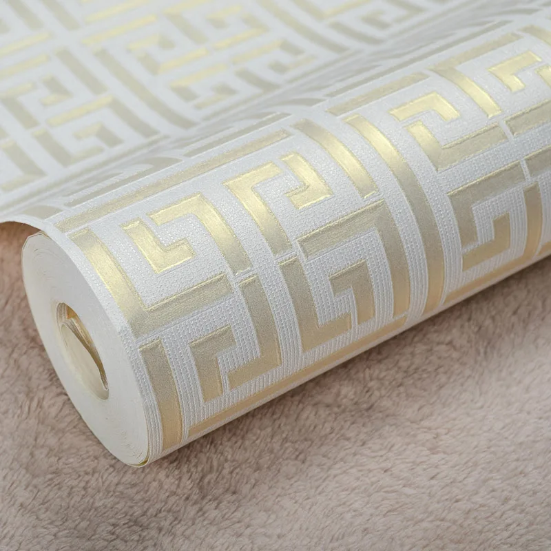 Greek Key Lattice Modern Geometric Wallpaper Hotel Study Background Wall PVC Bathroom Waterproof Wallpaper Greek Key Lattice Modern Geometric Wallpaper Hotel Study Background Wall PVC Bathroom Waterproof Wallpaper