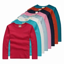 5 color Autumn child t-shirt boys girls child basic shirt cotton lounge sleepwear long-sleeve T-shirt free shipping
