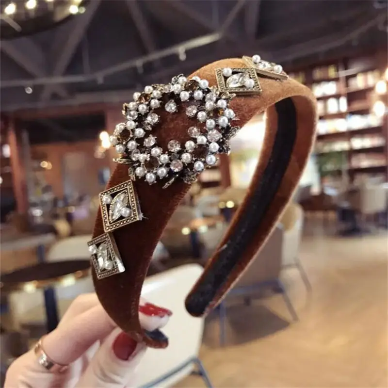 Корея Бутик Hairband Винтаж элегантный в форме бриллианта высокое класс повязка для женщин обувь девочек обруч для волос ленты интимные аксессуары Hairbands