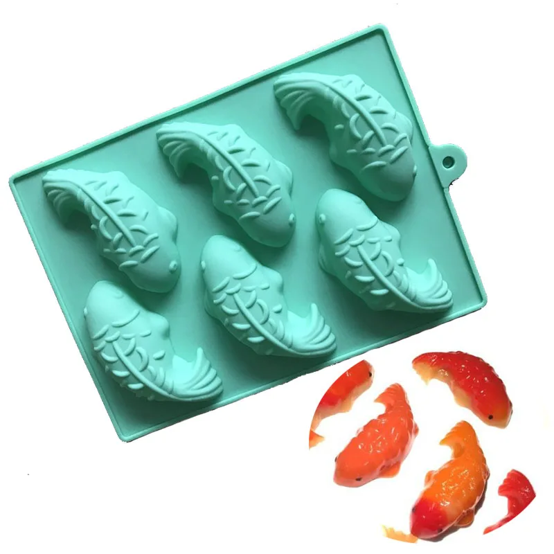 6 Fish Silicone Cake Baking Mold Cake Pan Handmade Soap Mould Soap DIY Mold Chocolate Ice Cube